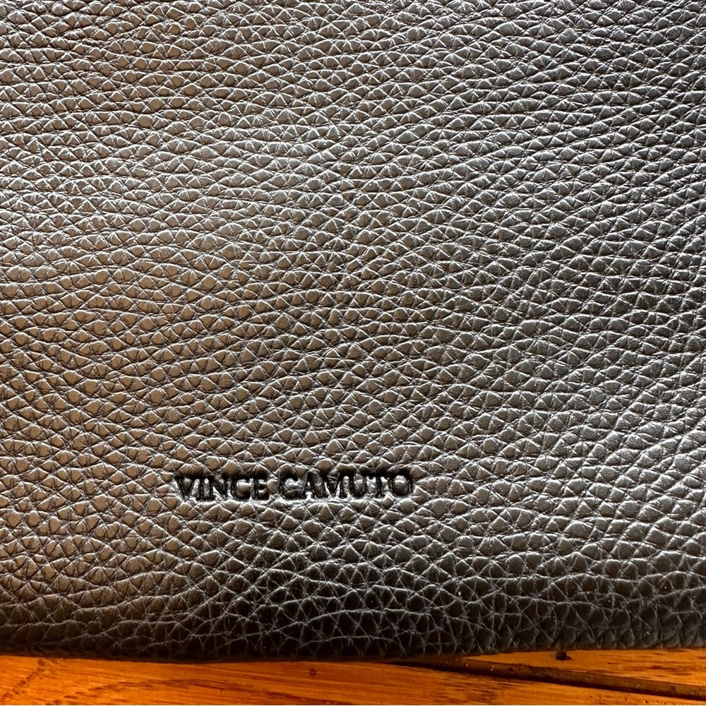 Vince Camuto Luck Black Pebbled Vegan Leather Tote - Picture 8 of 11